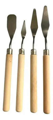 Set De Espátulas Metalicas Oleo Pintura X 4