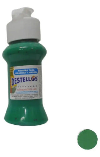 Pintura Cerámica Y Madera Destellos Color Verde Navidad