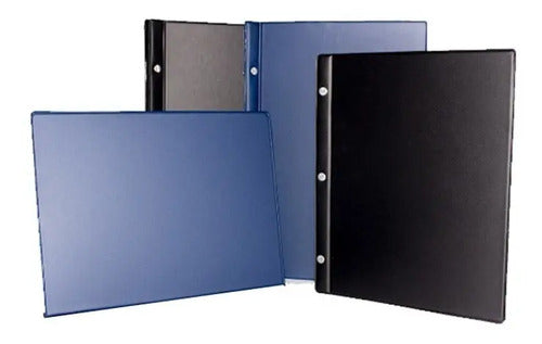 Pasta Catalogo 3 Tornillos Oficio Negro/azul Negro Azul