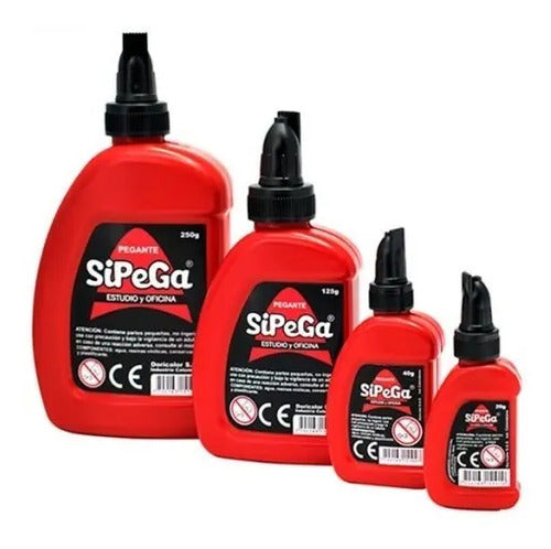 Pegante O Colbon Sipega 250gr Caja X 6 Unidades