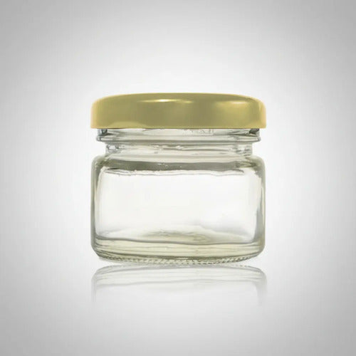 Frascos De Vidrio Pequeño Conservas 28 Ml X 12 Unidades  Dorado