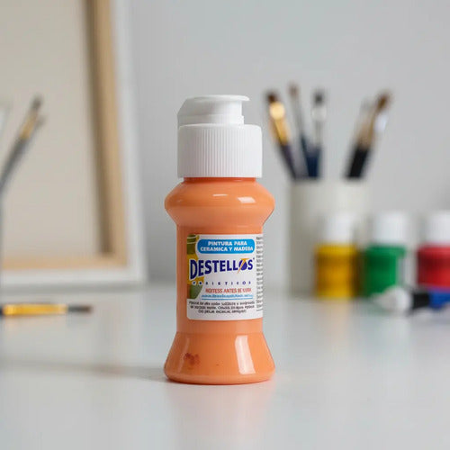 Pintura Cerámica Y Madera Destellos Color Mostaza