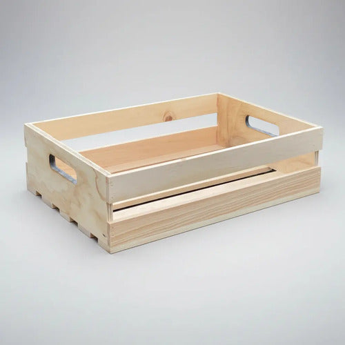 Caja Decorativa Canasta Madera Pino Regalo 35x25x10 Cm Madera Caja