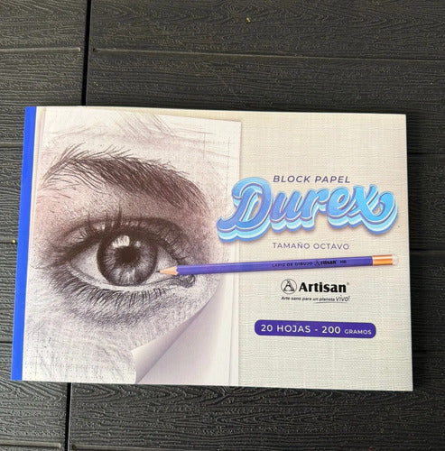 Block Papel Durex Tamaño 1/8 - 200gr X 20 Hojas Blanco