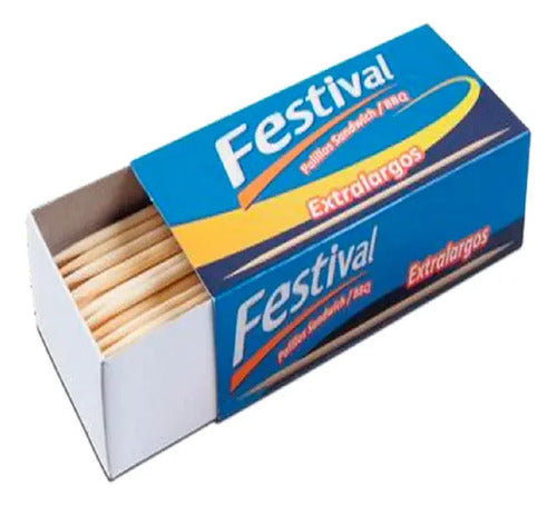 Palillo Desechable Extralargo Bbq X 120 Und - 12 Cajas Madera Extralargo