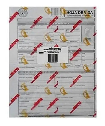 Hoja De Vida Minerva Paquete X 5 Unidades