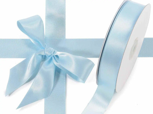 Cinta Azul Floral Raso Tela Satín Moños 50 Mts X 2.5 Cm  Rojo