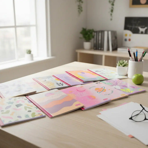 Cuaderno Stickers Cosido Cuadriculado 50 Hjs X 6 Unidades