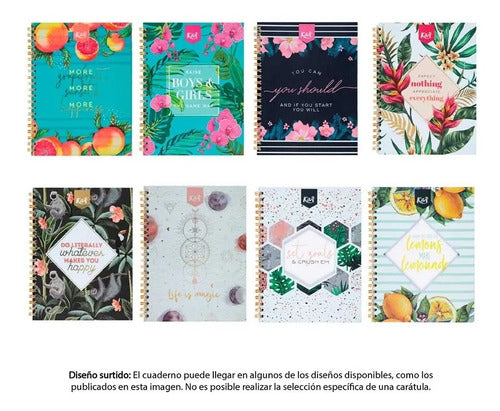 Cuaderno 5 Materias Grande Argollado Mujer 150 Hojas