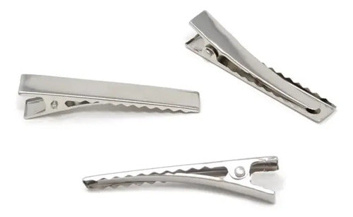 Gancho Pico De Loro Metalico Para Cabello 4cm X 50 Pcs Plateado