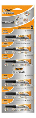Pegamento Bic Fix Strong 3g X6un - Adhesivo Eficaz Color Gris