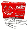 Clip Metálico Estándar 100 Unidades X 5 Cajas Gris