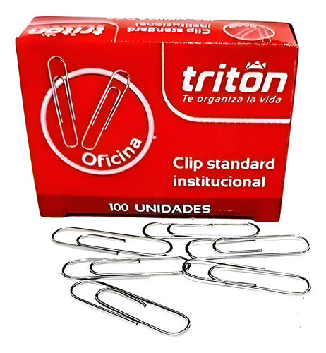 Clip Metálico Estándar 100 Unidades X 5 Cajas Gris
