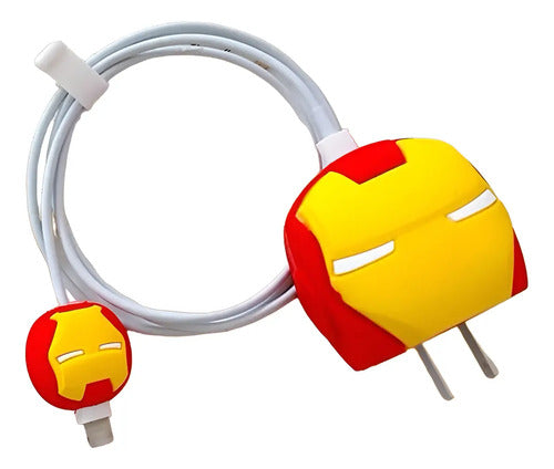 Protector Para Cable Iron Man iPhone 11 Pro, 12 Y 13 Rojo