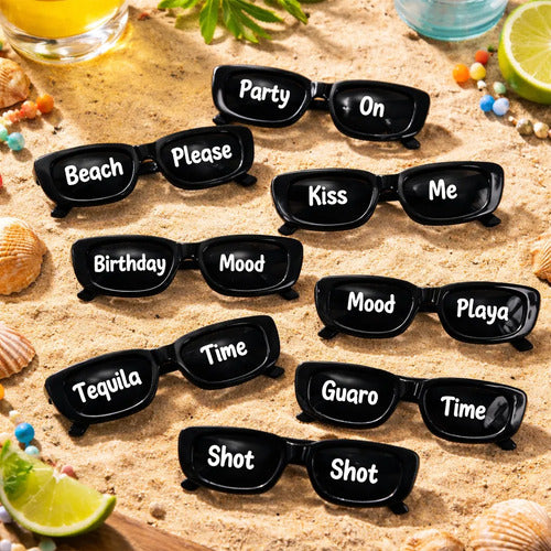 Gafas Personalizadas Para Fiestas O Eventos X 10 Unidades Negro Fiestas