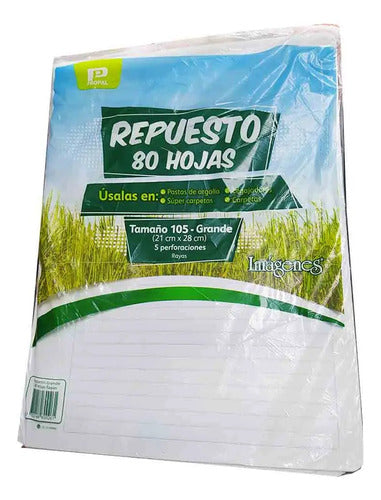 Repuesto Para Folder 80 Hojas Carta Rayado X 3 Unidades
