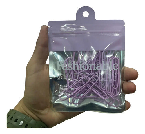 Clip Pastel Jumbo Lila X 30 Unidades  Lila