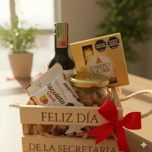 Ancheta Regalo Con Vino Día De La Secretaria