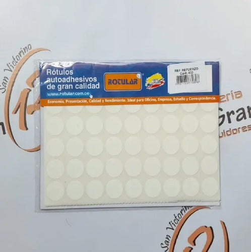 Rotulo Autoadhesivo Refuerzo 16x16mm X 432 Pcs