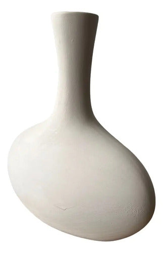 Jarrón Florero Decorativo Cerámica En Crudo 23x23x10cm Blanco Aladin