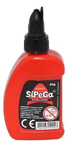 Pegante O Colbon Sipega 40gr Caja X 18 Unidades Rojo