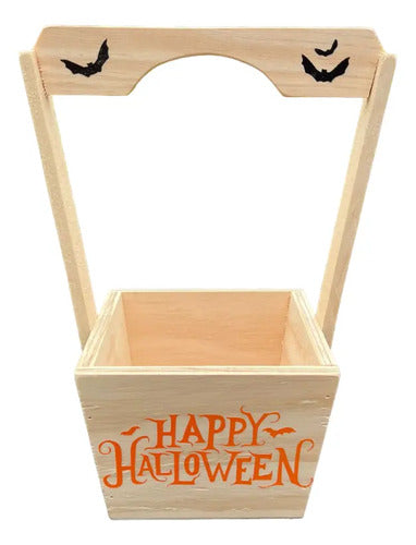 Caja Canasta Madera Halloween 13x13x25cm Madera 13x13x25 Cm