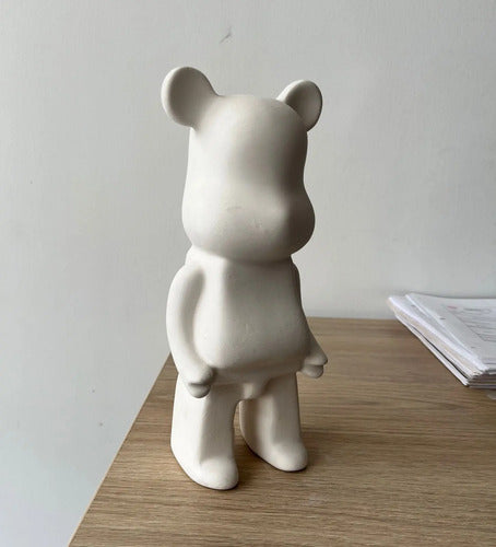 Oso Popobe Decorativo Ceramica En Crudo 25x10x9cm  Blanco