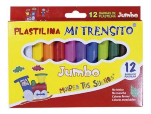 Plastilina Mi Trensito Jumbo X 12 Colores Surtidos