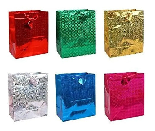 Bolsa Regalo Metalizada Colores  14.5x11.5 Cm X 12 Unidades