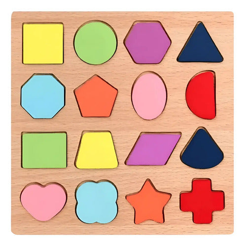 Juego Didáctico Niños Figuras Geométricas En Madera
