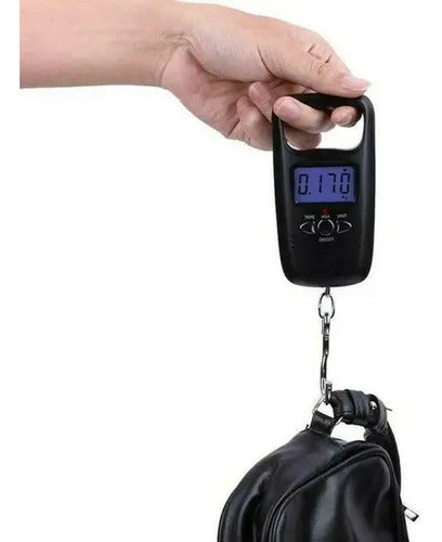 Balanza Bascula De Mano Para Equipaje Hasta 50 Kg Negro