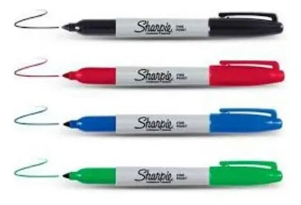Marcador Permanente Sharpie Punta Fina X4 Colores 4 Colores