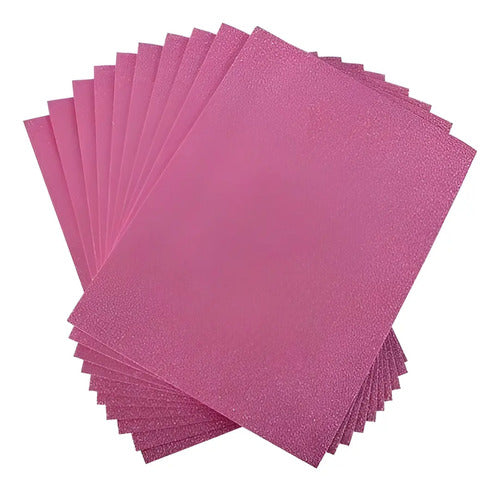 Fomi Foamy Escarchado Rosado 4 Cartas X 10 Unidades Rosa Claro