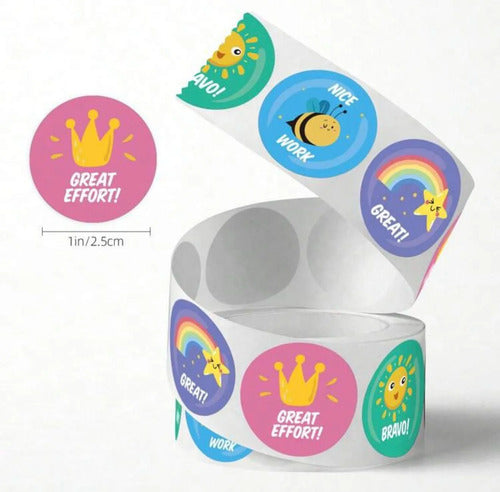 Stickers Adhesivos Para Calificaciones Maestros  X 500 Pcs Surtido Redondo