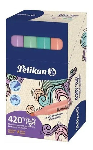 Marcador Permanente Pelikan Pastel X 8 Resistente Al Agua