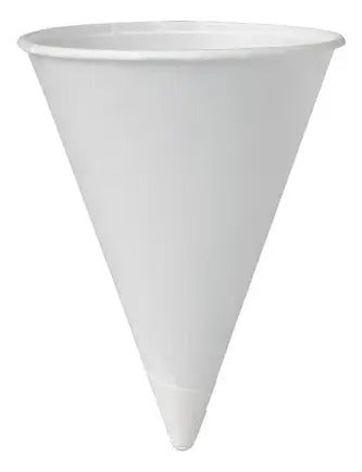 Vaso De Papel Conico Con Reborde 6oz X 125 Unidades Blanco