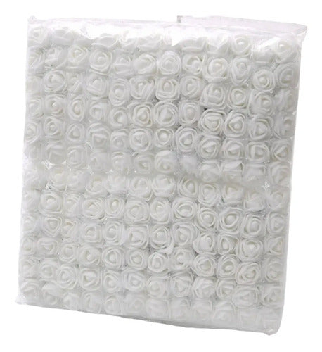 Rosas En Foamy Color Blanco Paquete X 500 Pcs Blanco