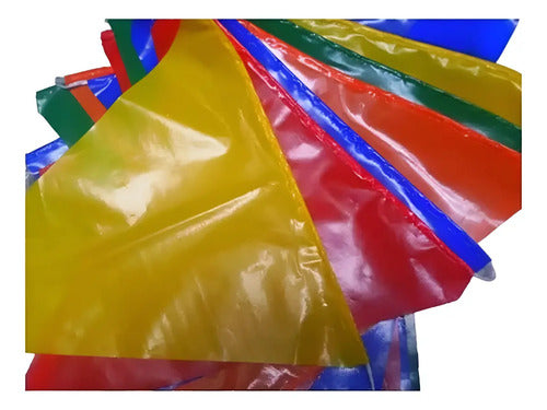 Banderines Plasticos Triangulares Colores  X 10 Metros  Surtido Banderines