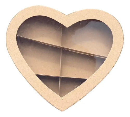 Caja Decorativa En Cartón  Para Regalo Forma Corazón Kraft