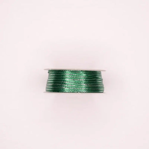 Cinta Lurex Oro Color Verde Oscuro Raso Tela 100 Mts X 3mm Verde Oscuro