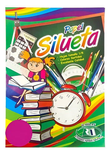 Papel Silueta 1/8 Colores Fucsia X 50 Unidades  Fucsia