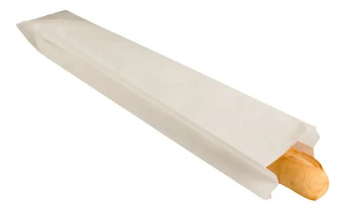 Bolsa Papel Ecológica Para Pan Baguette 62x10cm Beige