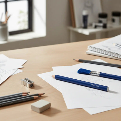 Borrador Tipo Lápiz Con Escobilla Staedtler X 3 Unidades Azul
