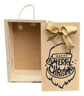 Caja Tapa Corrediza Madera Regalo Navidad 25x15x9.5cm Madera