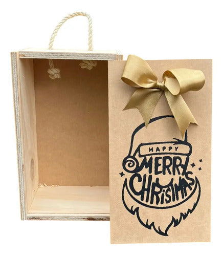 Caja Tapa Corrediza Madera Regalo Navidad 25x15x9.5cm Madera