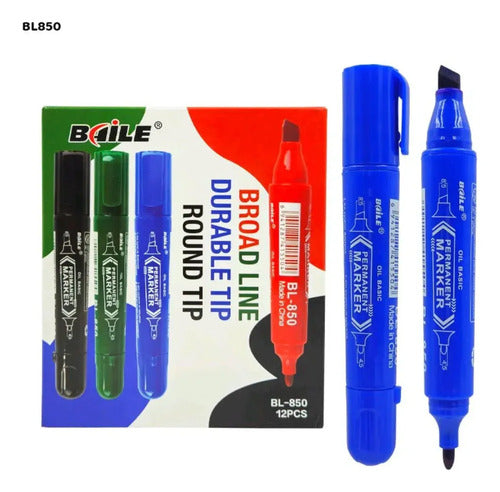 Marcador Permanente Doble Punta Baile X 4 Colores Surtido