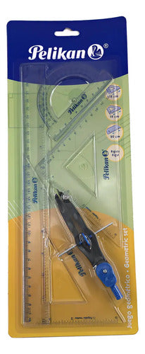 Kit Geométrico Compas Pelikan X 5 Piezas Azul