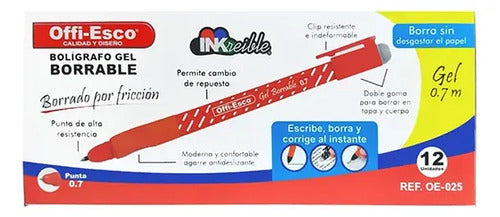 Bolígrafo Gel Borrable X 12 Pcs