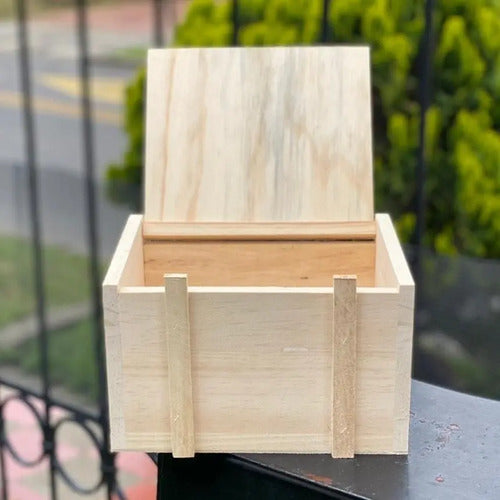 Caja Decorativa Baul Madera Pino Para Regalo 25x20x15 Cm  Madera