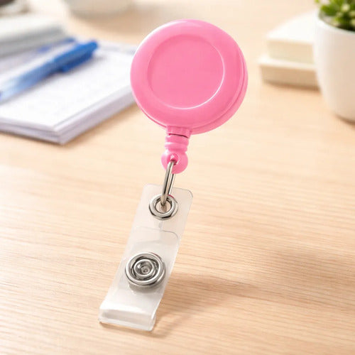 Yoyo Retráctil Porta Carnet Rosado X 12 Unidades Rosa Claro